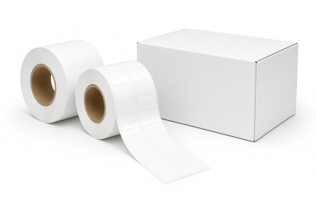 4" × 2" White Thermal Labels (725/roll, 16 rolls/box)